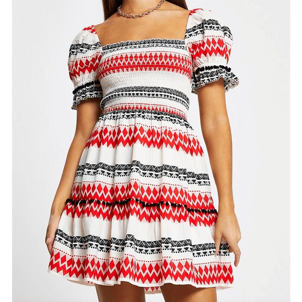 Cottagecore Summer Party En Creme Boho Chic Puffy Sleeve Fairy Mini Dress